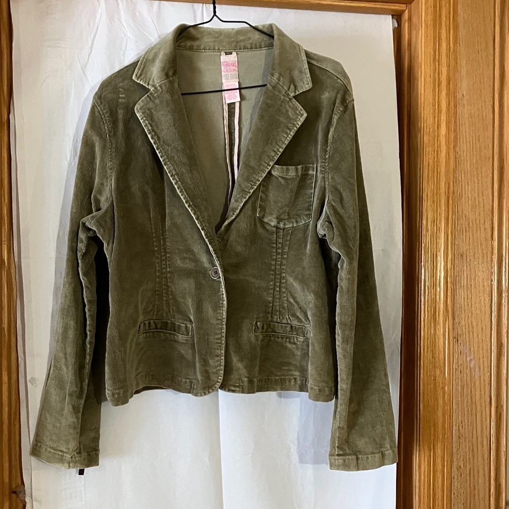 Star Blue Jeans Pure Indigo Jr XL Tan 1 Button Long Sleeve Corduroy Look Jacket